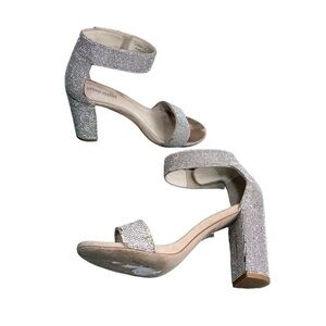 Jeffrey Campbell Lindsay Rhinestone Ankle Strap Sandals Size 8.5 Glam Feminine